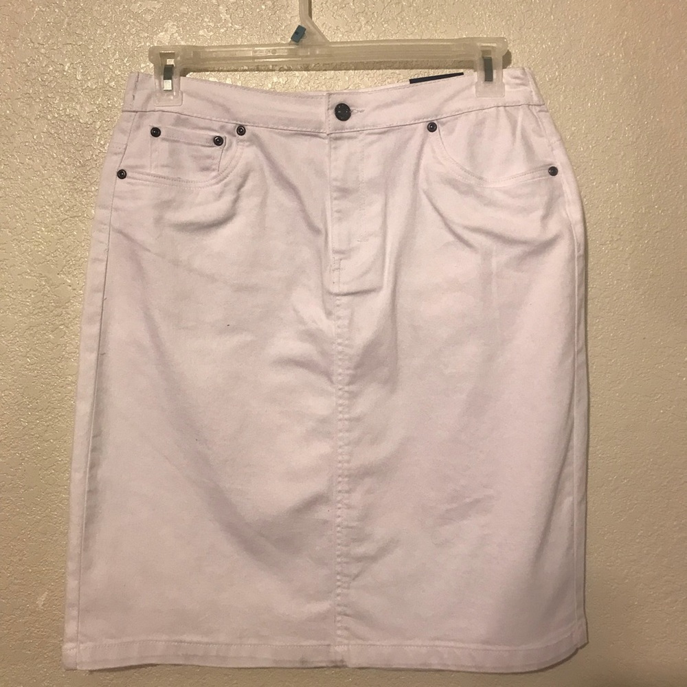 White Denim Skirt